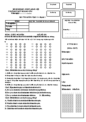 Đề kiểm tra học kì I Vật lí lớp 11 - Mã đề 202 - Năm học 2016-2017 - Trường THPT Hoàng Cầu
